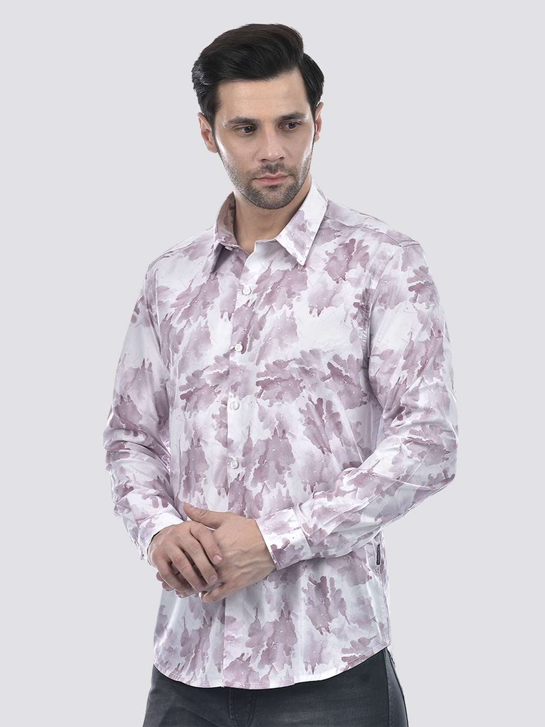 Numero Uno Men Abstract Purple Shirt